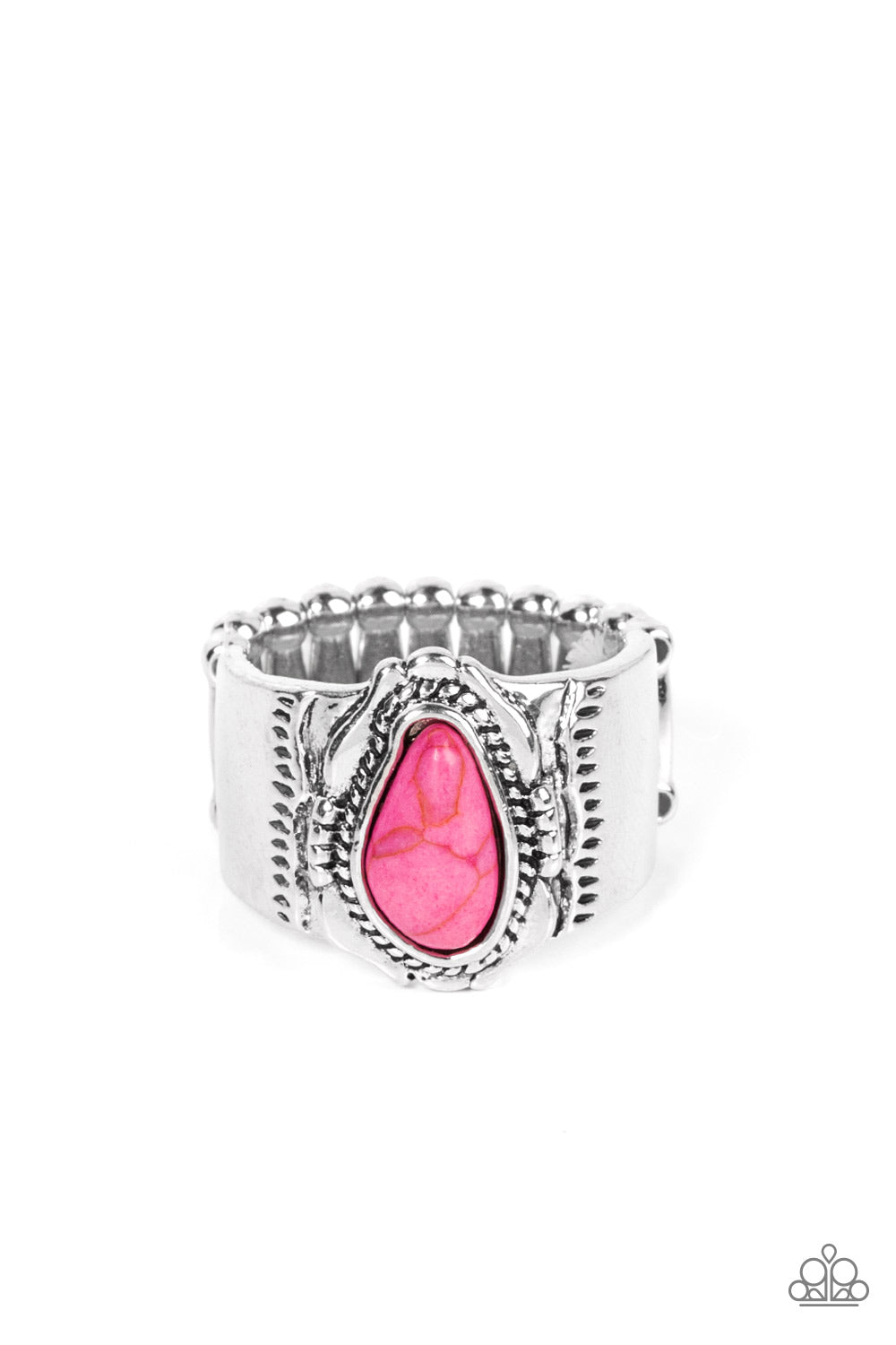 Moab Motif - Pink Ring - Paparazzi Accessories - Alies Bling Bar