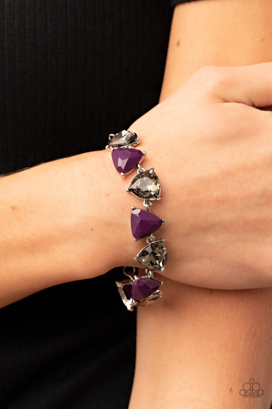 Paparazzi - Pumped up Prisms - Purple Bracelet - Alies Bling Bar