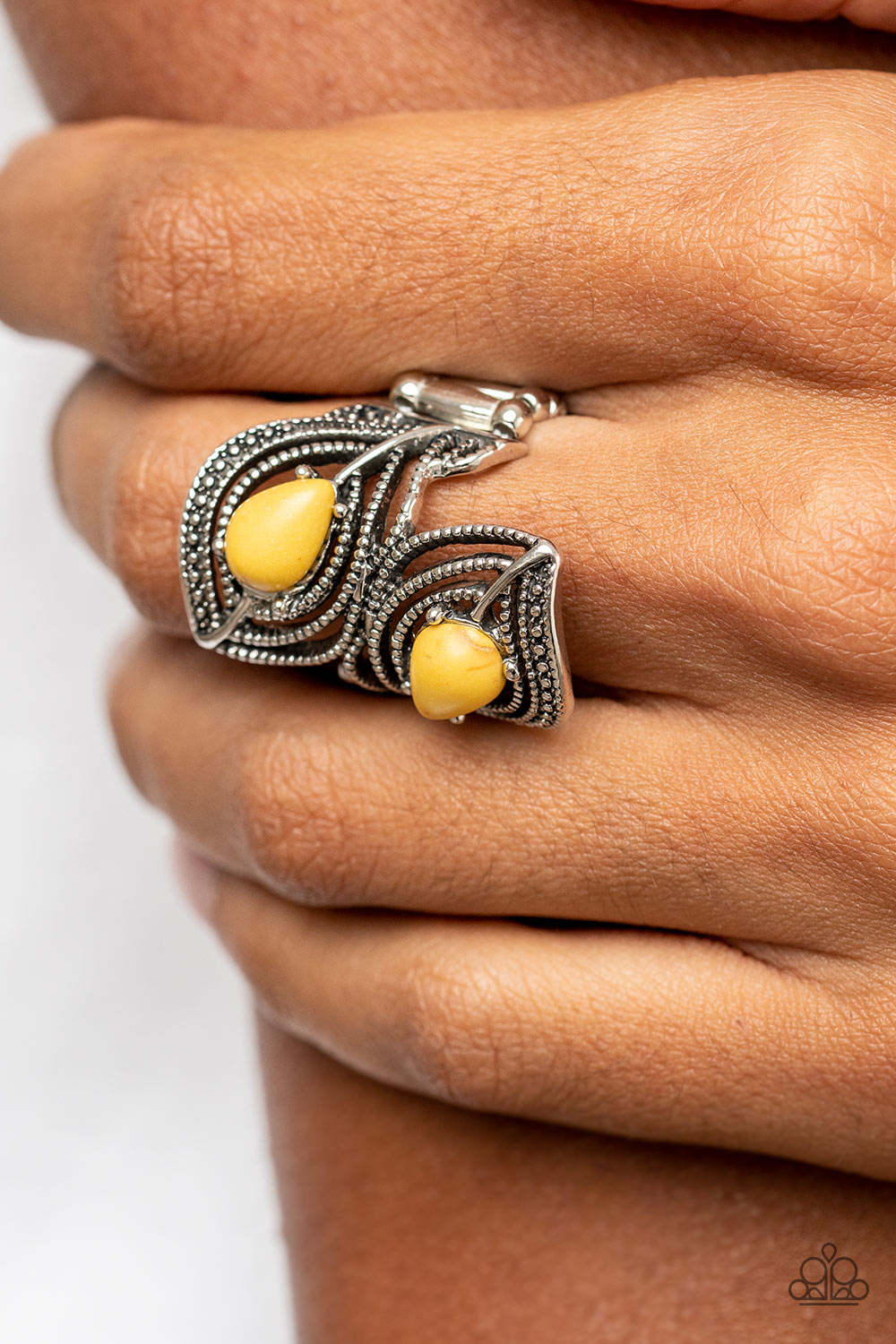 Mesa Mystique - Yellow Ring - Paparazzi Accessories - Alies Bling Bar