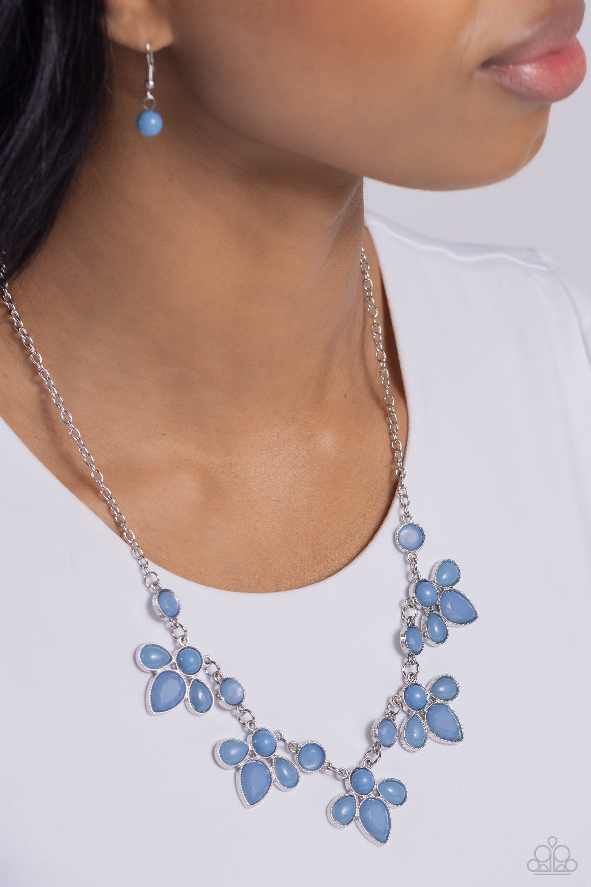 FROND-Runner Fashion - Blue Necklace - Paparazzi Accessories - Alies Bling Bar