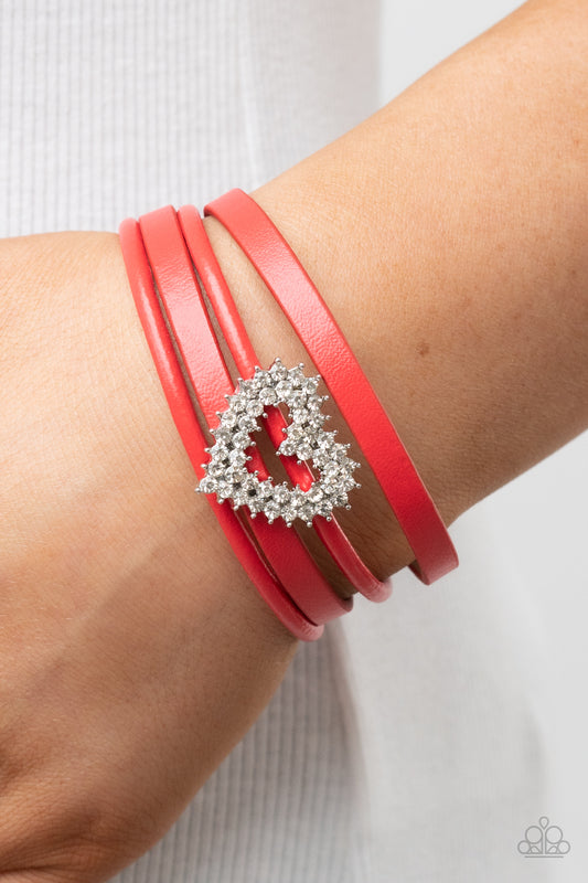 Wildly in Love - Red Bracelet - Paparazzi Accessories - Alies Bling Bar