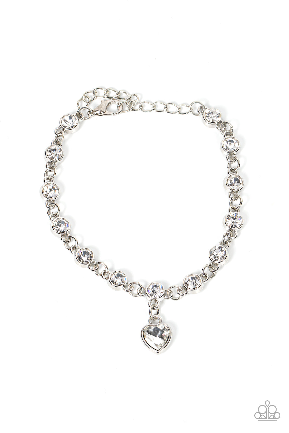 Paparazzi - Truly Lovely - White Heart Bracelet - Alies Bling Bar