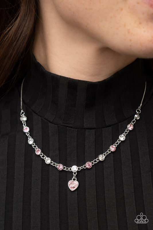 Paparazzi - True Love Trinket - Pink Necklace - Alies Bling Bar