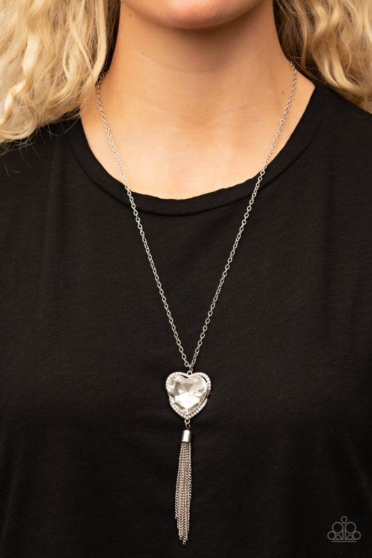 Paparazzi - Finding My Forever - White Heart Necklace - Alies Bling Bar