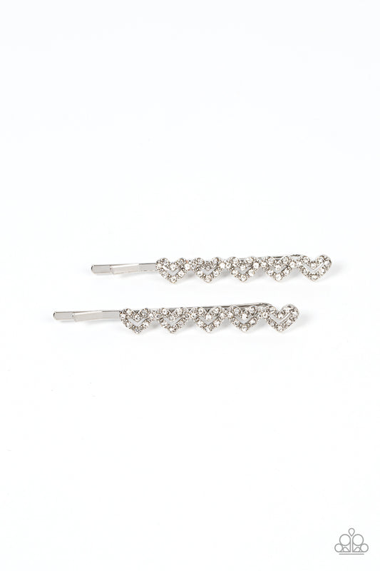 Thinking of You - White Hair Pins - Paparazzi Accessories - Alies Bling Bar