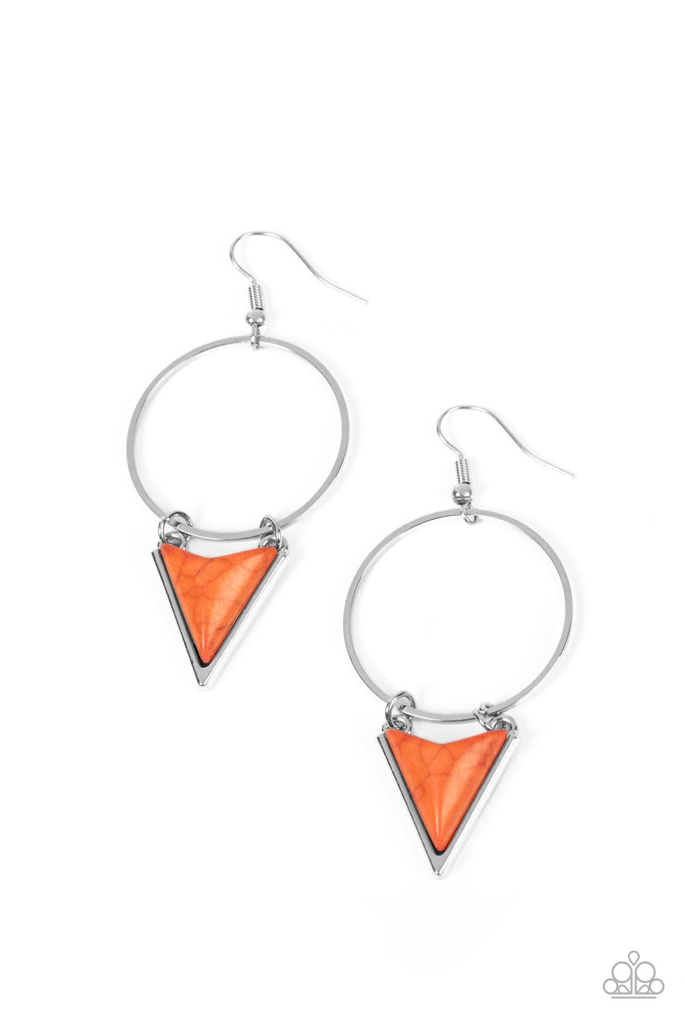 Sahara Shark - Orange Earrings  - Paparazzi Accessories - Alies Bling Bar