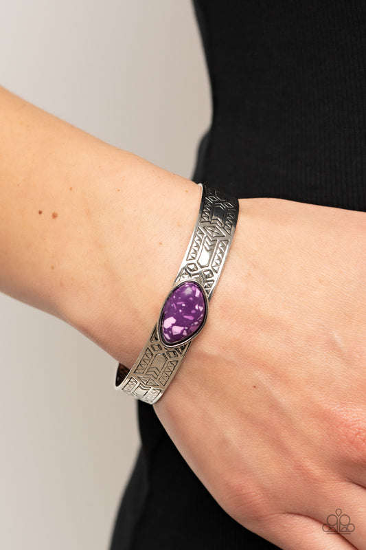 Paparazzi - Gobi Glyphs - Purple Bracelet - Alies Bling Bar