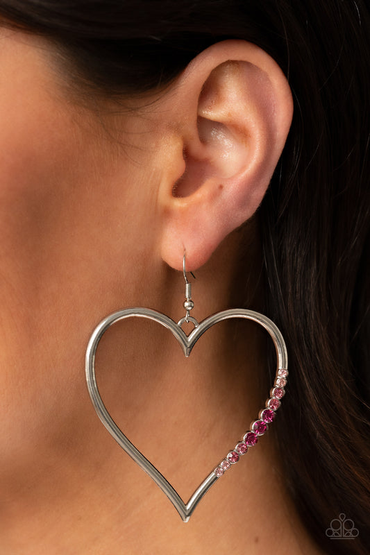 Paparazzi - Bewitched Kiss - Multi Pink Heart Earrings - Alies Bling Bar
