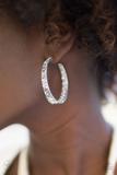 Paparazzi - GLITZY By Association - White Earrings - Alie's Bling Bar