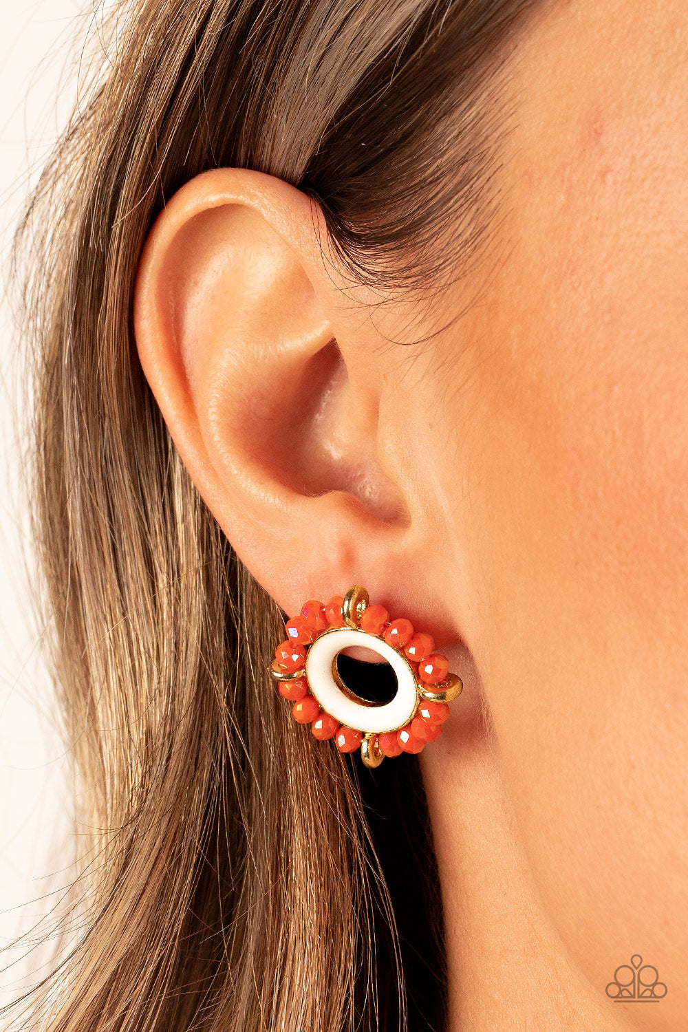 Nautical Notion - Orange Earrings - Paparazzi Accessories - Alies Bling Bar