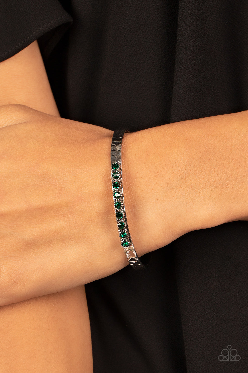 Gives Me the SHIMMERS - Green Bracelet - Paparazzi Accessories - Alies Bling Bar