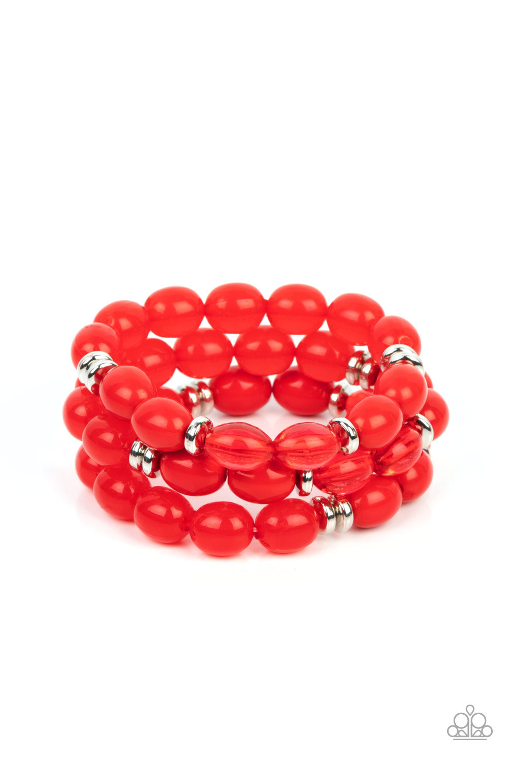 Paparazzi - Coastal Coastin - Red Bracelet - Paparazzi Accessories - Alies Bling Bar