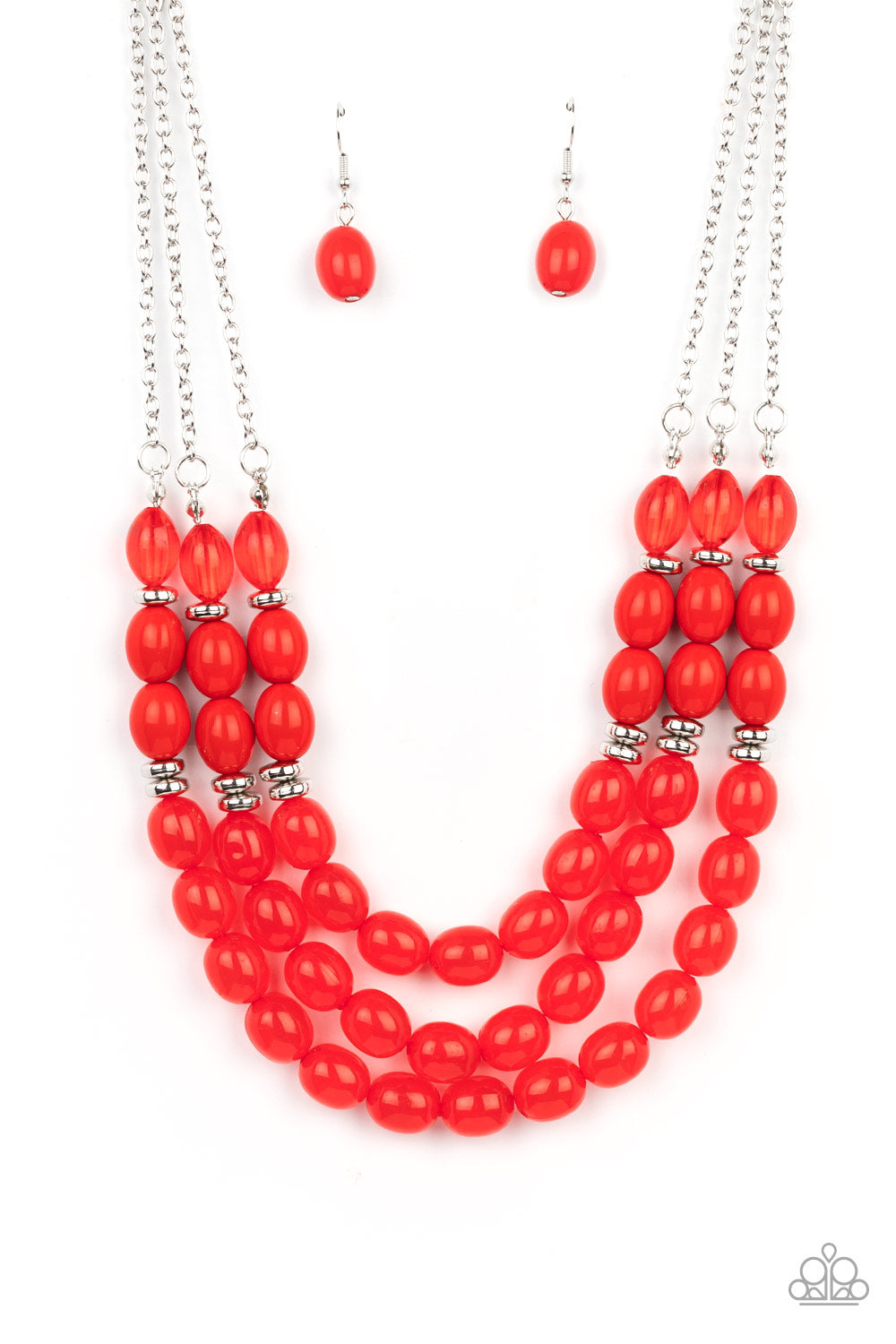 Paparazzi - Coastal Cruise - Red Necklace - Paparazzi Accessories - Alies Bling Bar