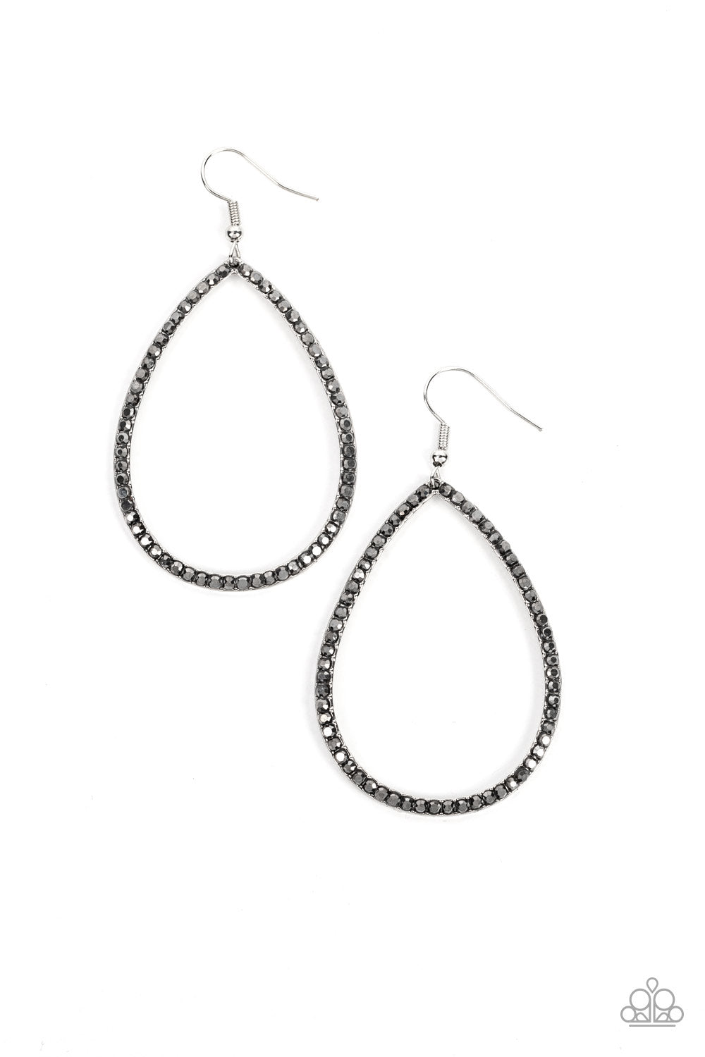 Silver teardrop store earrings paparazzi