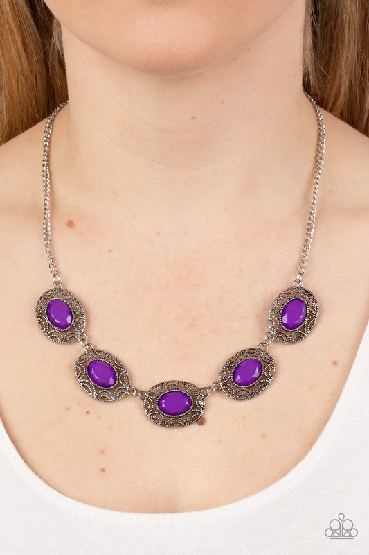 Sunshiny Shimmer - Purple Necklace  - Paparazzi Accessories - Alies Bling Bar