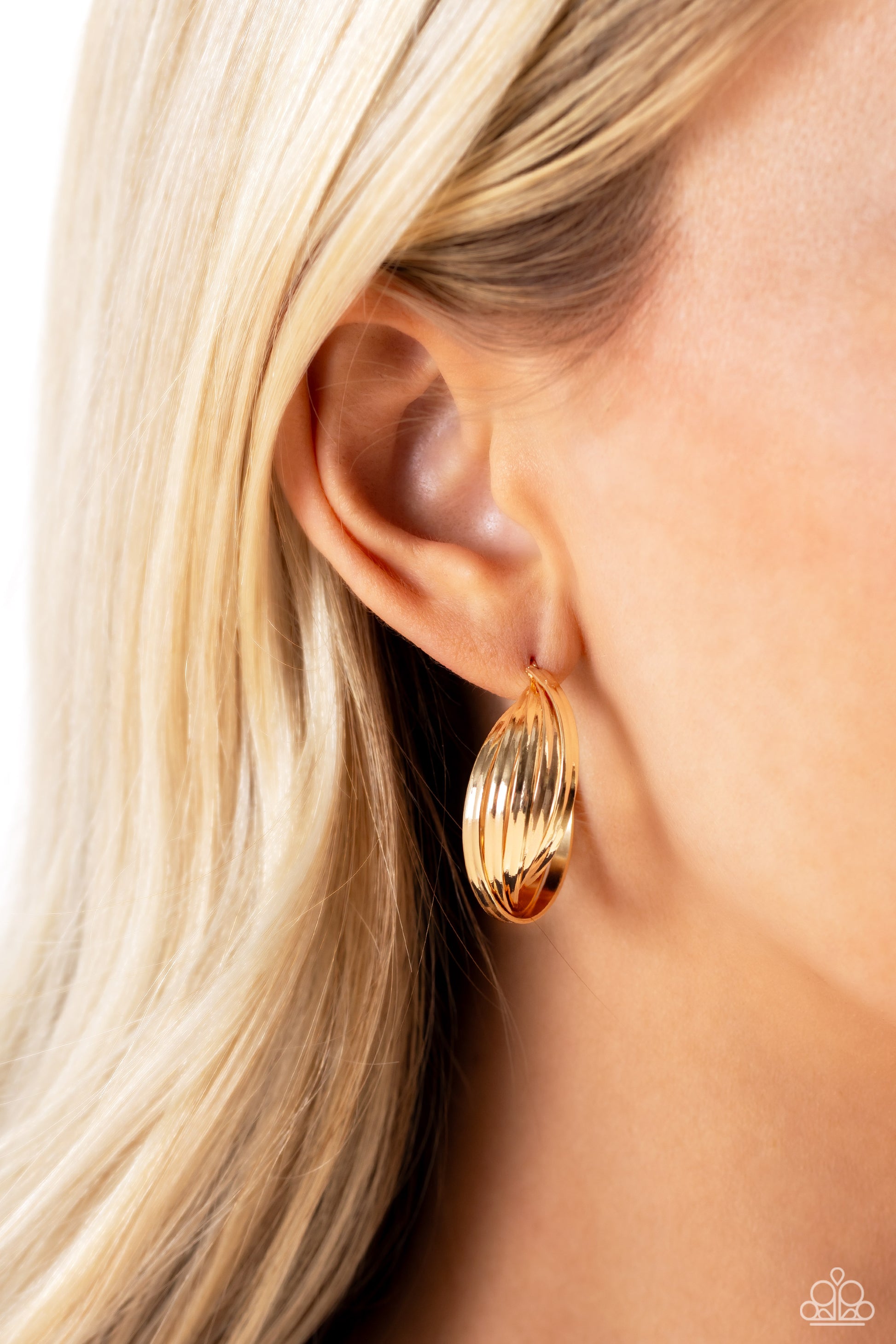 Curvy and Worthy - Gold Earrings - Paparazzi Accessories - Alies Bling Bar