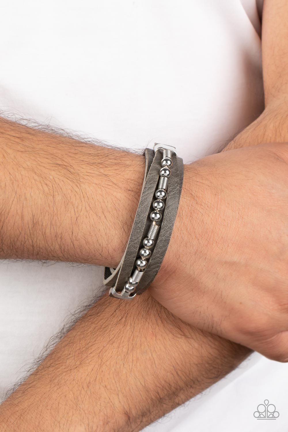 Easy on the Hardware - Silver Bracelet- Paparazzi Accessories - Alies Bling Bar