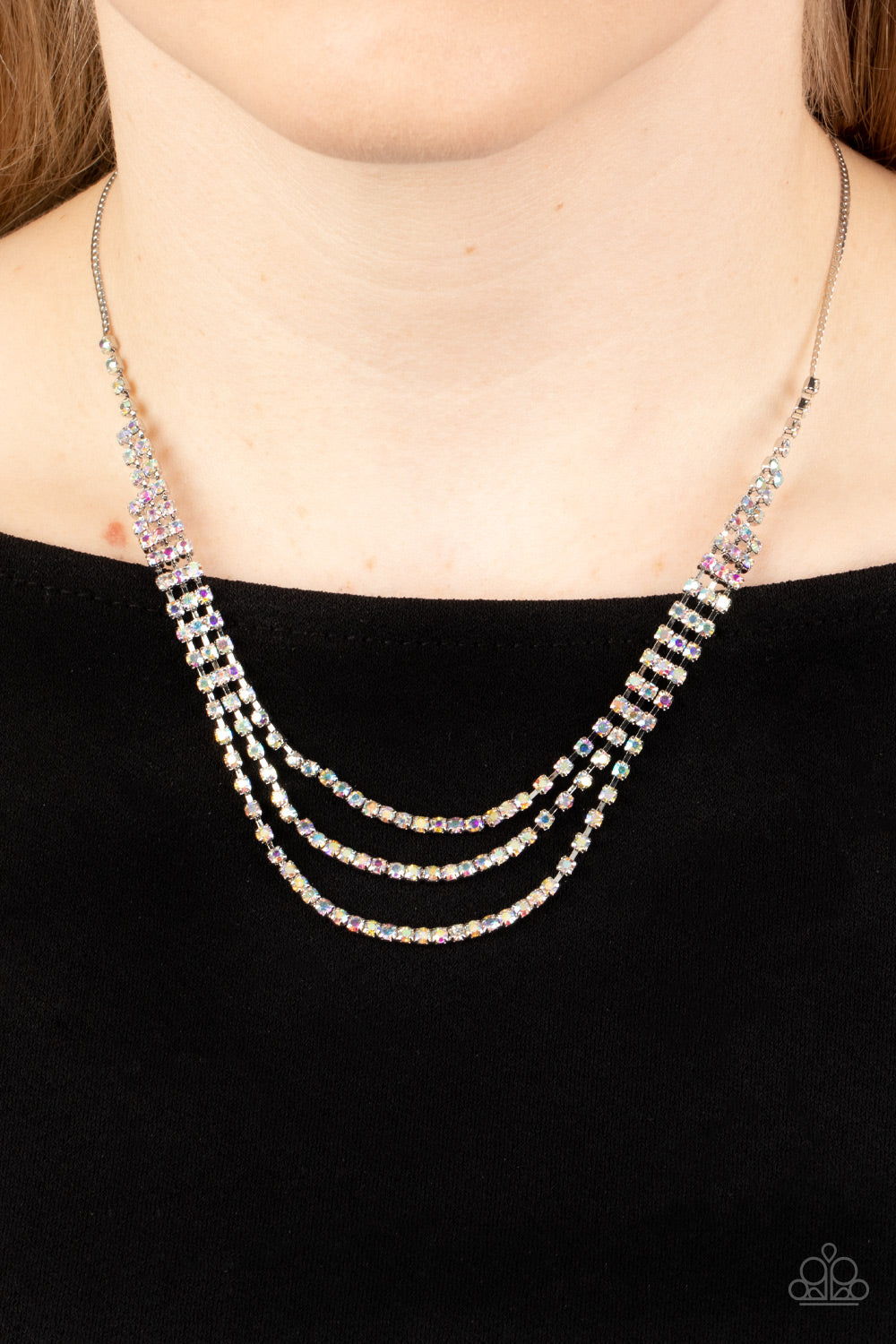 Surreal Sparkle - Multi Iridescent Necklace, - Paparazzi Accessories - Alies Bling Bar
