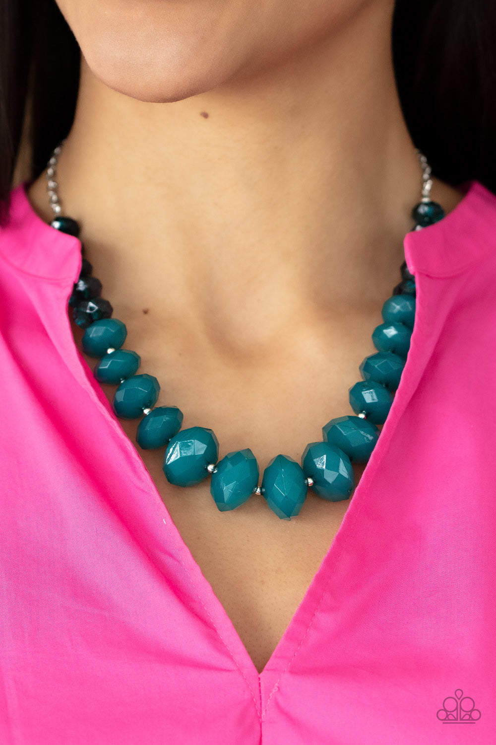 Paparazzi - Happy-GLOW-Lucky - Blue Necklace - Alies Bling Bar