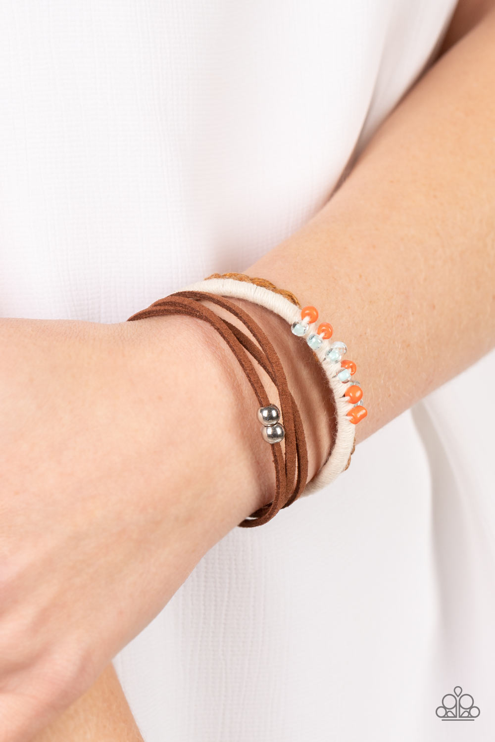 Summer Spectacle - Orange Bracelet - Paparazzi Accessories - Alies Bling Bar