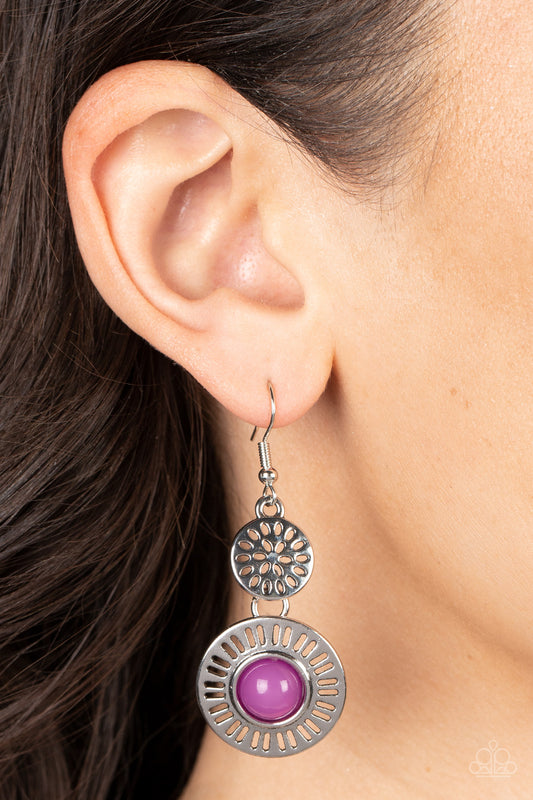 Ocean Orchard - Purple Earrings - Paparazzi Accessories - Alies Bling Bar