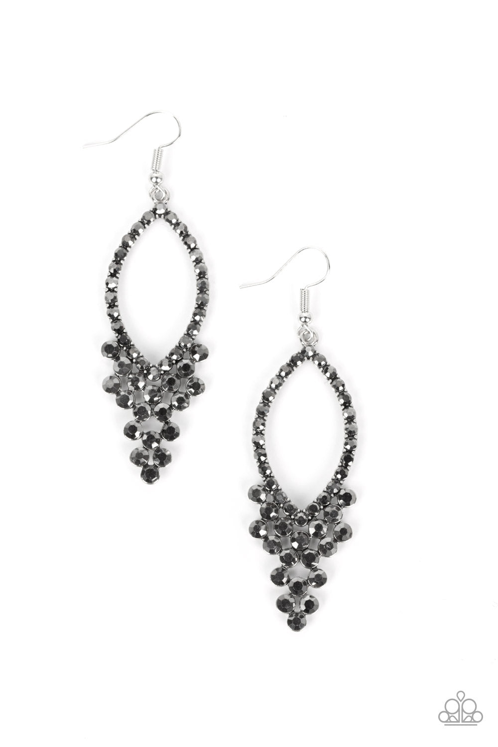 GLOWING off the Deep End - Silver Earrings -Paparazzi Accessories - Alies Bling Bar