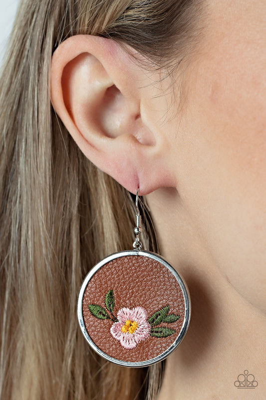 Paparazzi - Prairie Patchwork - Pink Earrings - Alies Bling Bar