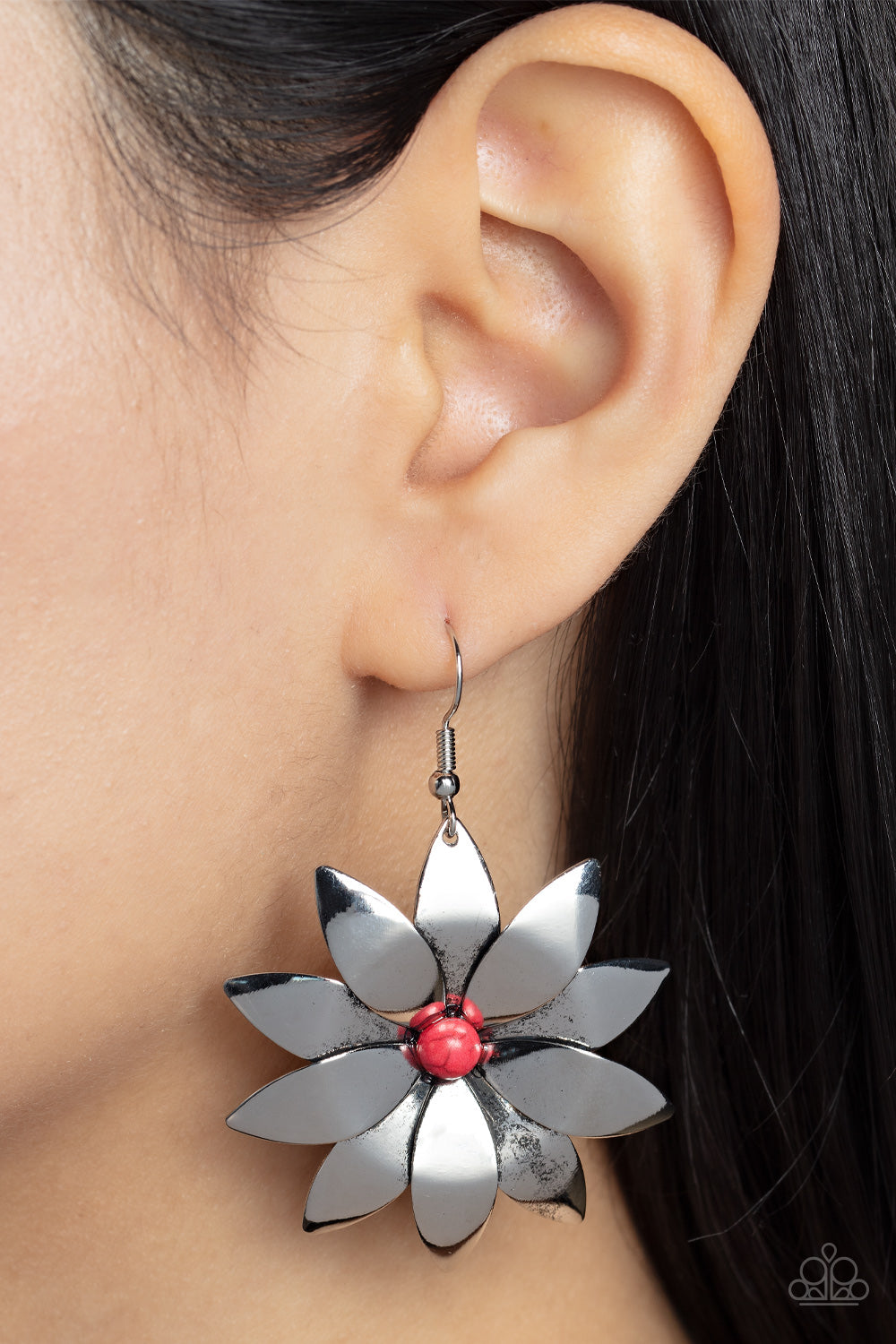 Pinwheel Prairies - Red Earrings - Paparazzi Accessories - Alies Bling Bar