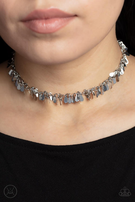 Surreal Shimmer - Silver Necklace -Paparazzi Accessories - Alies Bling Bar