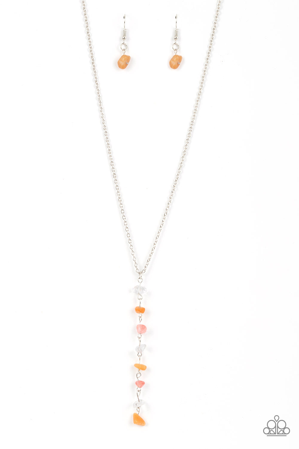 Tranquil Tidings - Orange Necklace - Paparazzi Accessories - Alies Bling Bar