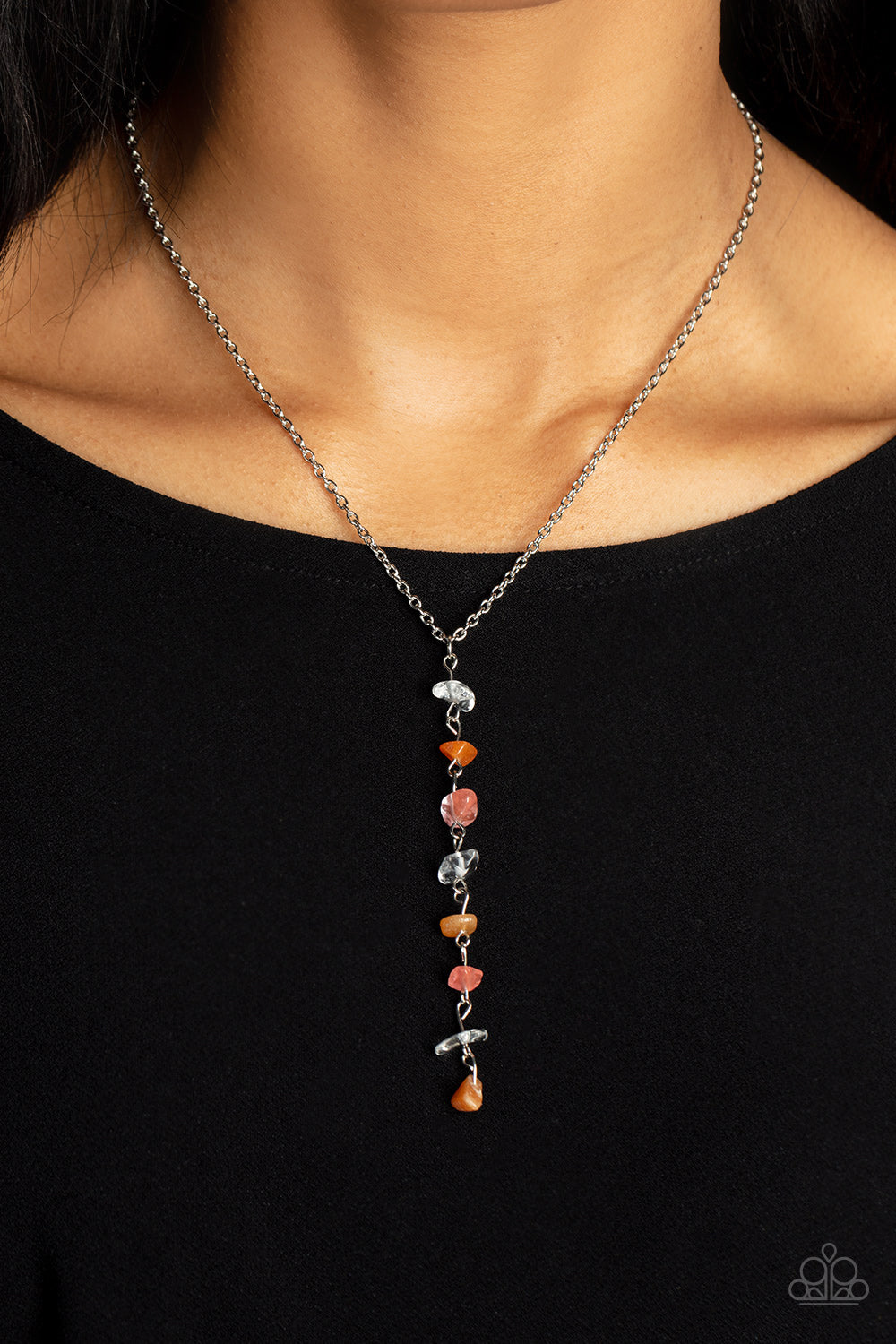 Tranquil Tidings - Orange Necklace - Paparazzi Accessories - Alies Bling Bar