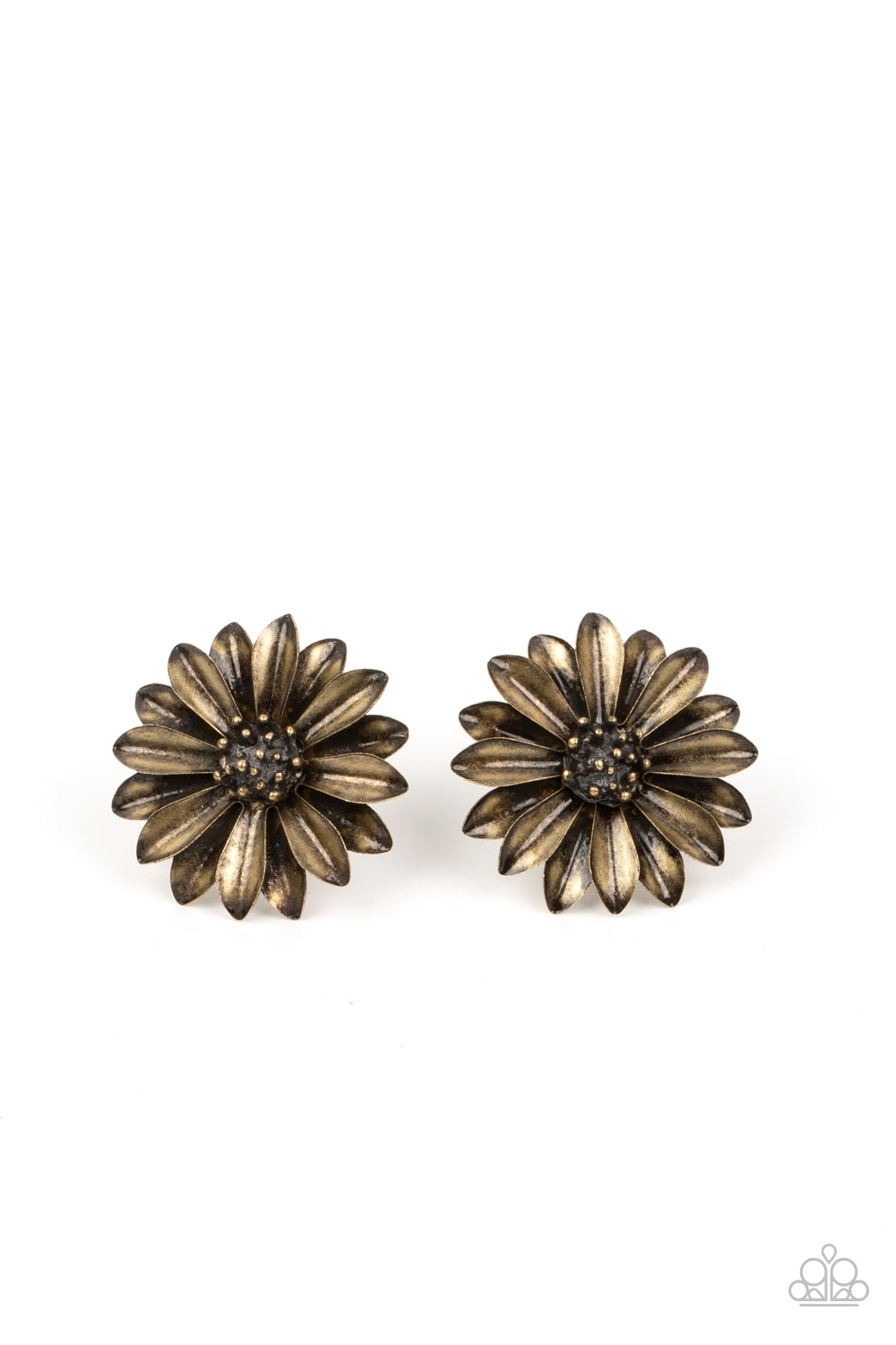 Daisy Dilemma - Brass Earrings - Paparazzi Accessories - Alies Bling Bar