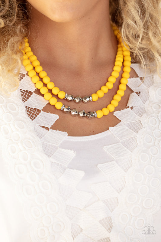 Summer Splash - Yellow Necklace - Paparazzi Accessories - Alies Bling Bar