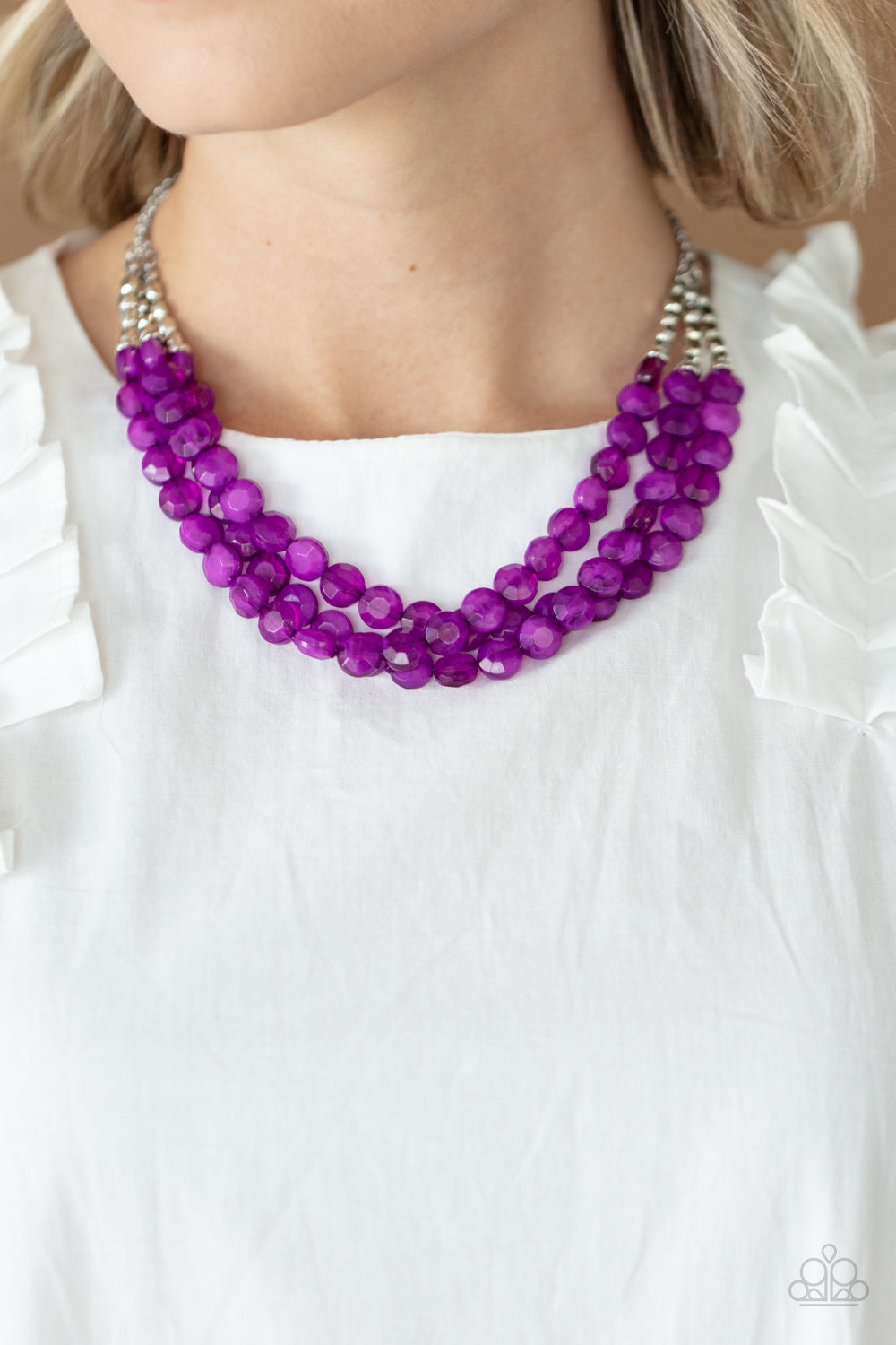 Pacific Picnic - Purple Necklace - Paparazzi Accessories - Alies Bling Bar