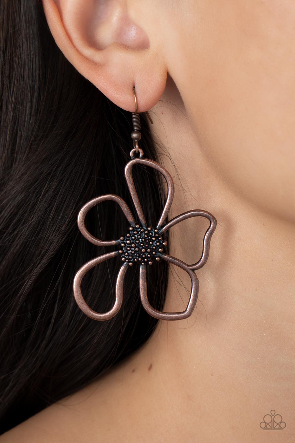 Wildflower Walkway - Copper Earrings - Paparazzi Accessories - Alies Bling Bar