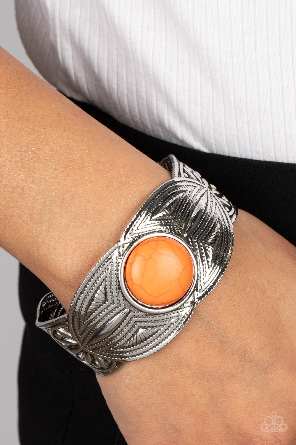 Western Odyssey - Orange Bracelet -Paparazzi Accessories - Alies Bling Bar