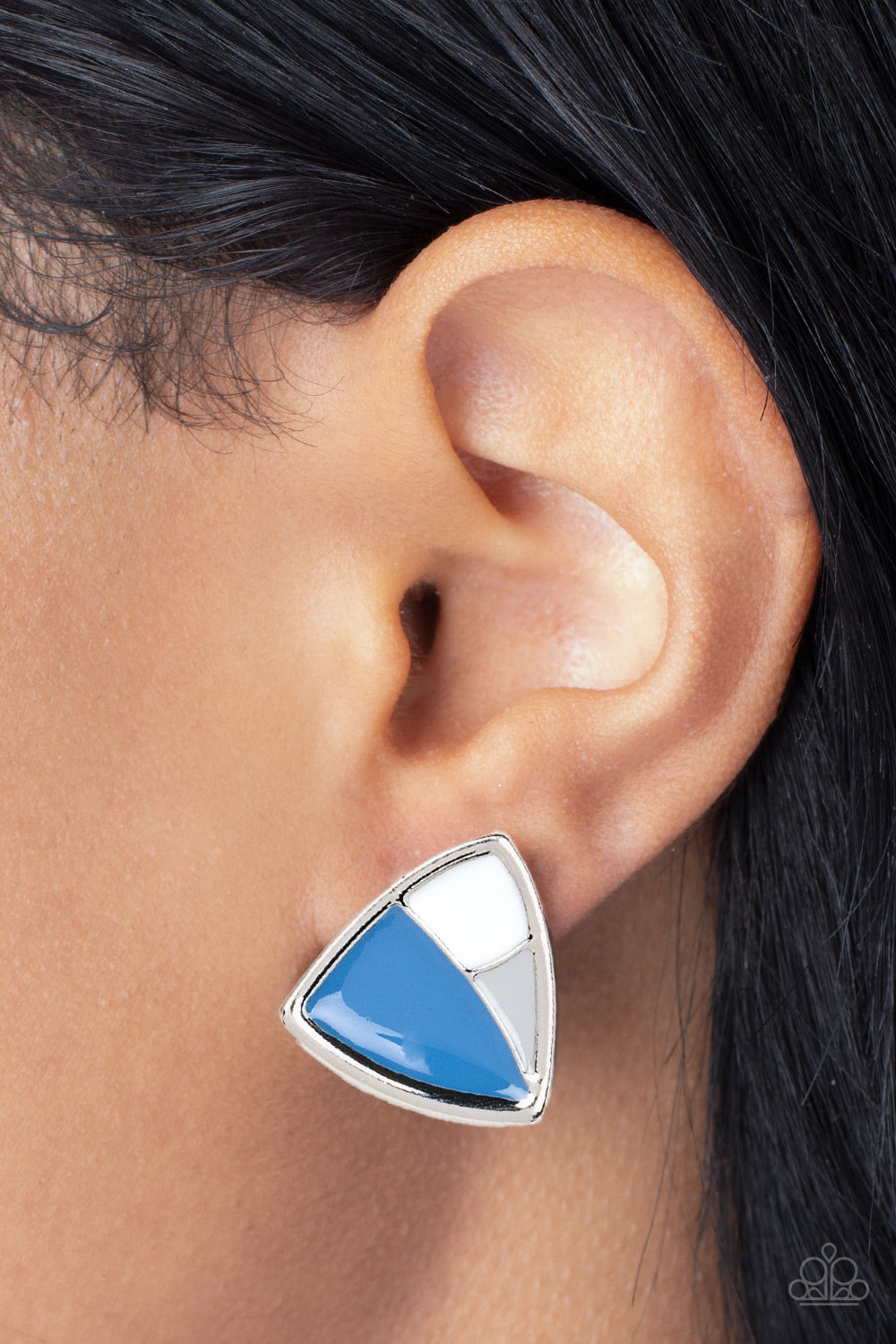 Kaleidoscopic Collision - Blue Earrings  - Paparazzi Accessories - Alies Bling Bar