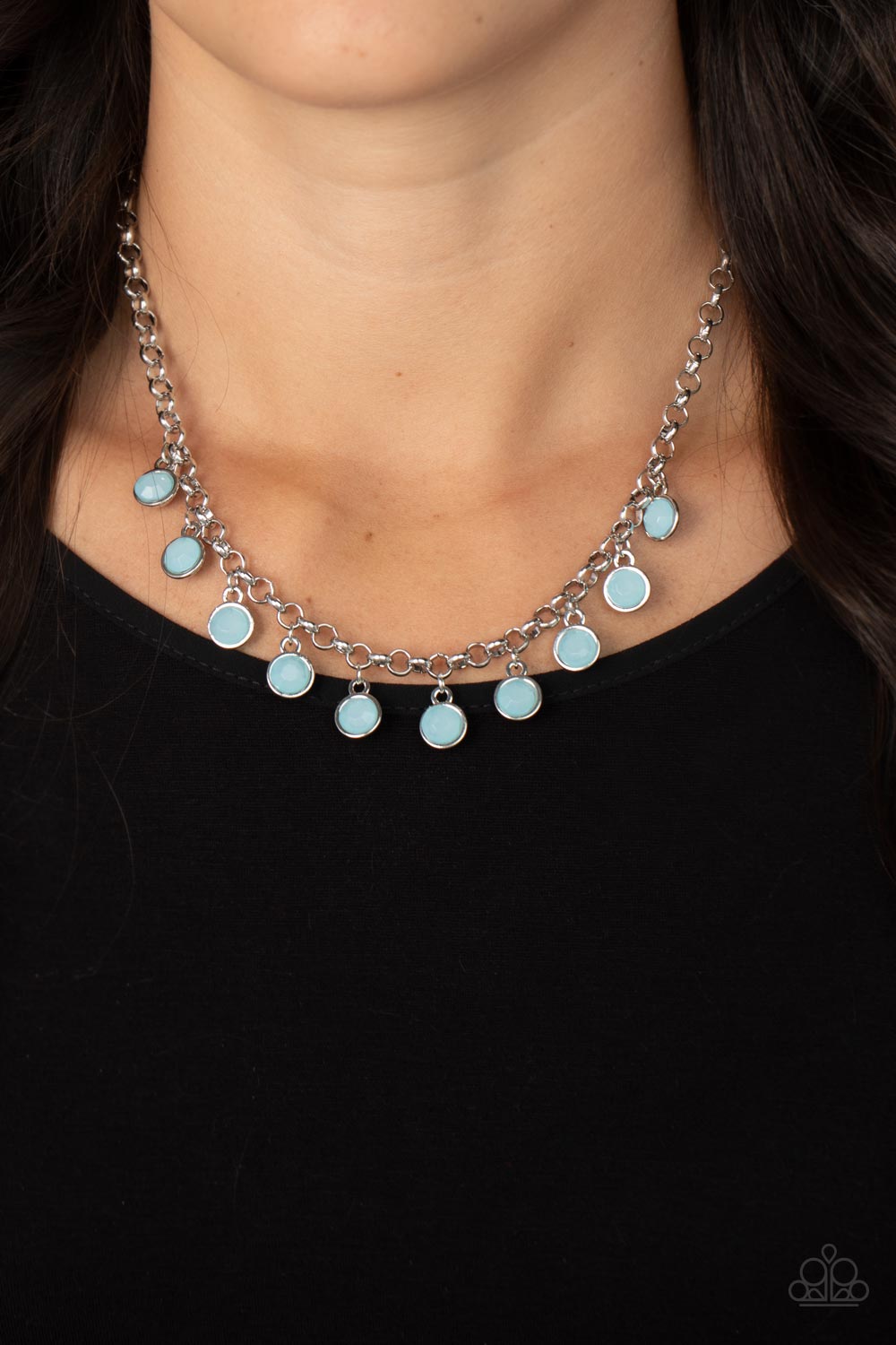 Moonbeam Magic - Blue Necklace - Paparazzi Accessories - Alies Bling Bar