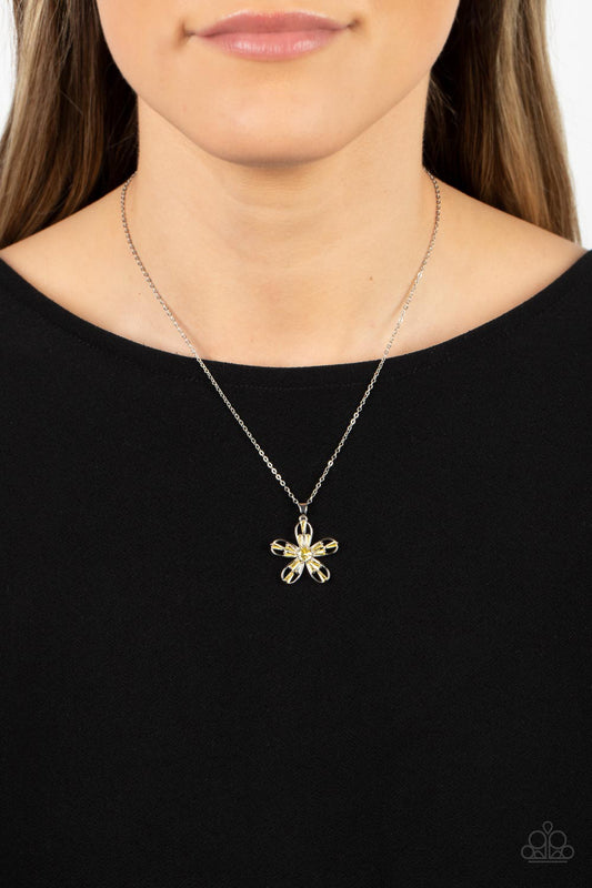 Botanical Ballad - Yellow Necklace  - Paparazzi Accessories