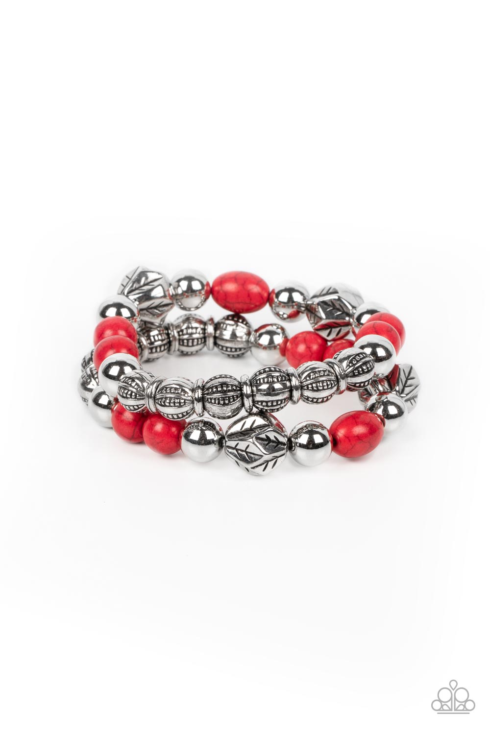 Sagebrush Saga - Red Bracelet- Paparazzi Accessories - Alies Bling Bar