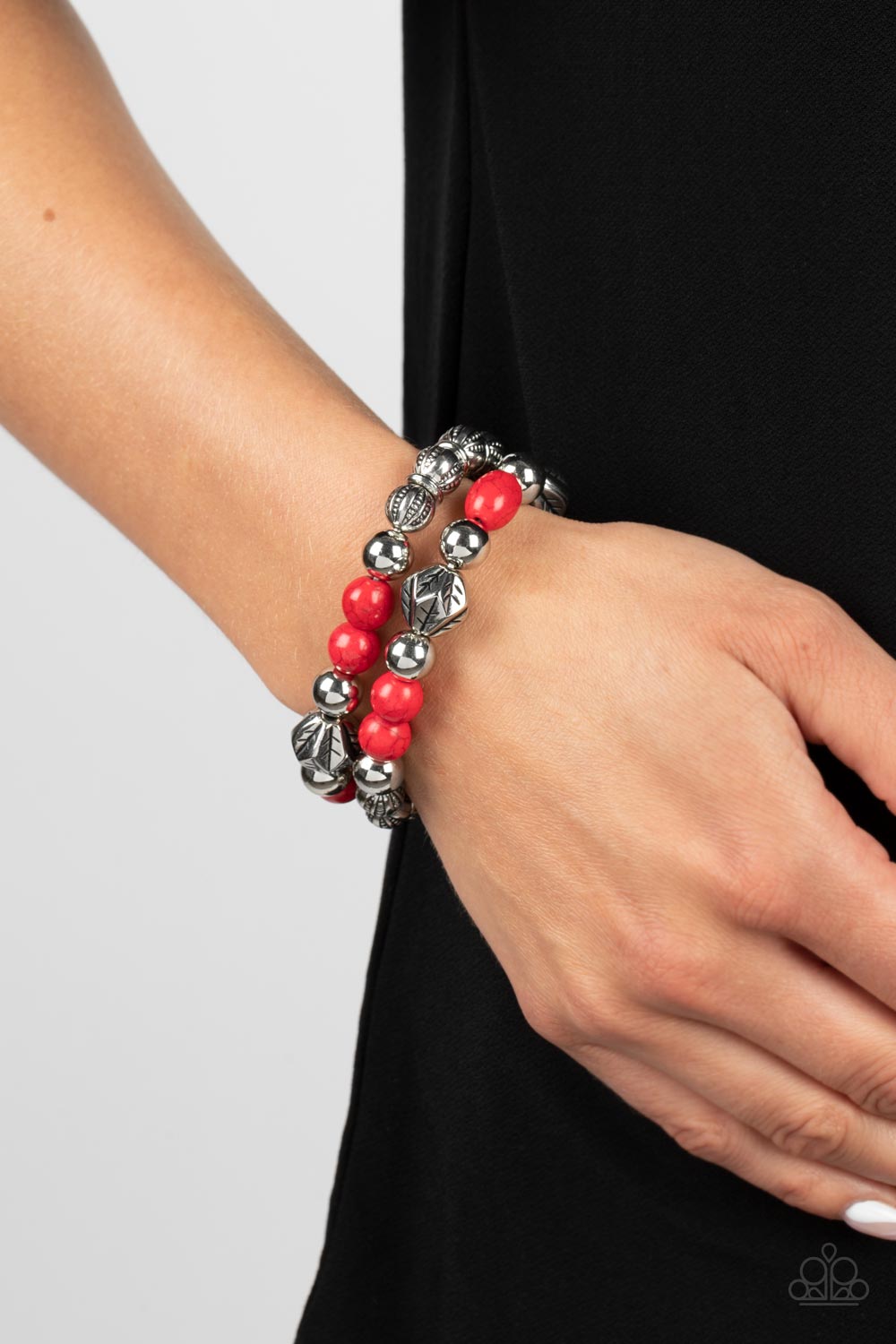 Sagebrush Saga - Red Bracelet- Paparazzi Accessories - Alies Bling Bar