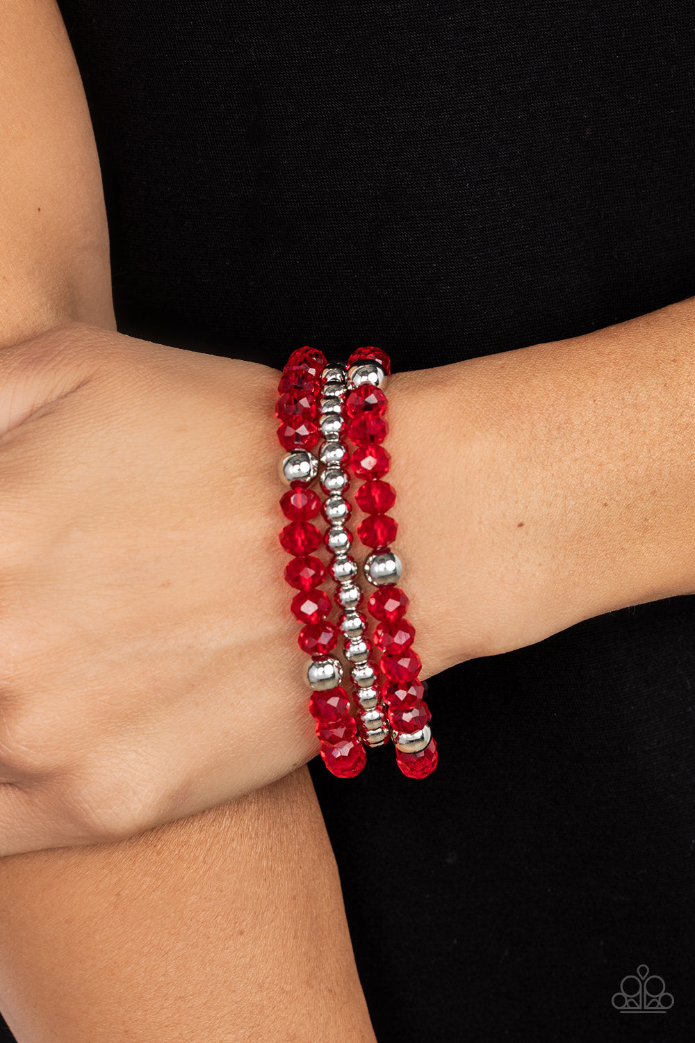 Prismatic Perceptions - Red Bracelet - Paparazzi Accessories - Alies Bling Bar