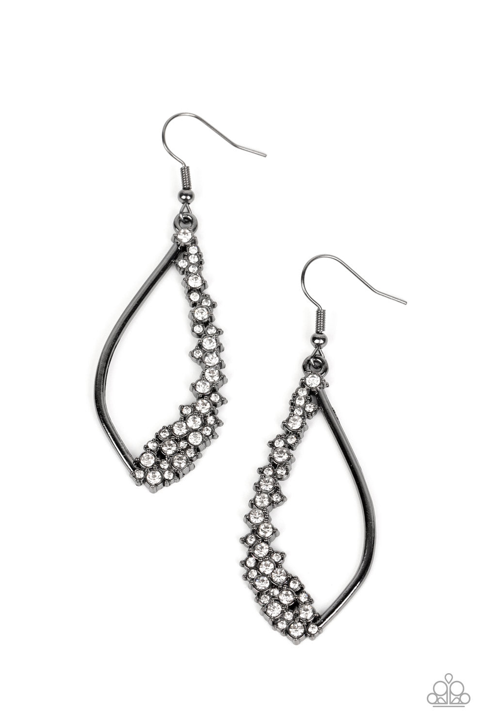 Sparkly Side Effects - Black Earrings - Paparazzi Accessories - Alies Bling Bar