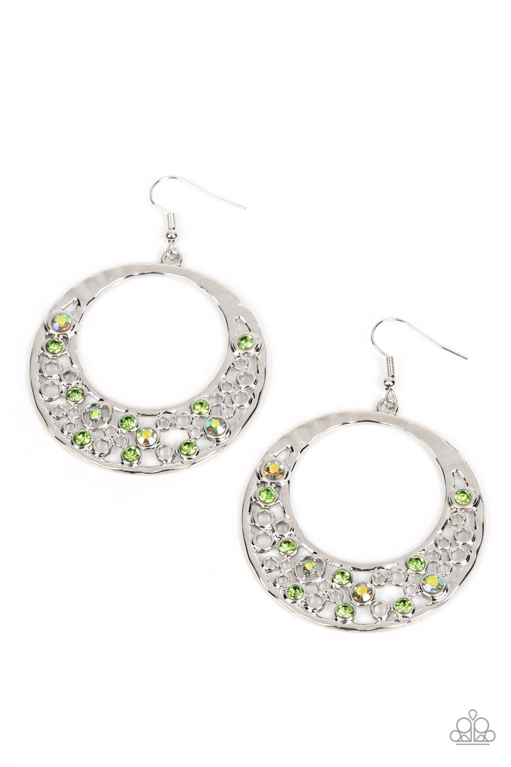 Enchanted Effervescence - Green Earrings - Paparazzi Accessories - Alies Bling Bar