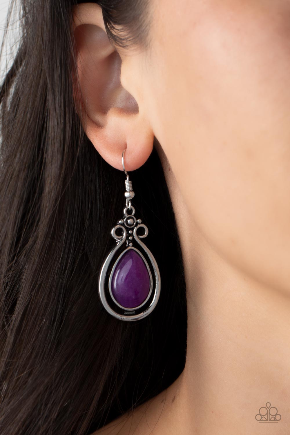 Mountain Mantra - Purple Earrings - Paparazzi Accessories - Alies Bling Bar