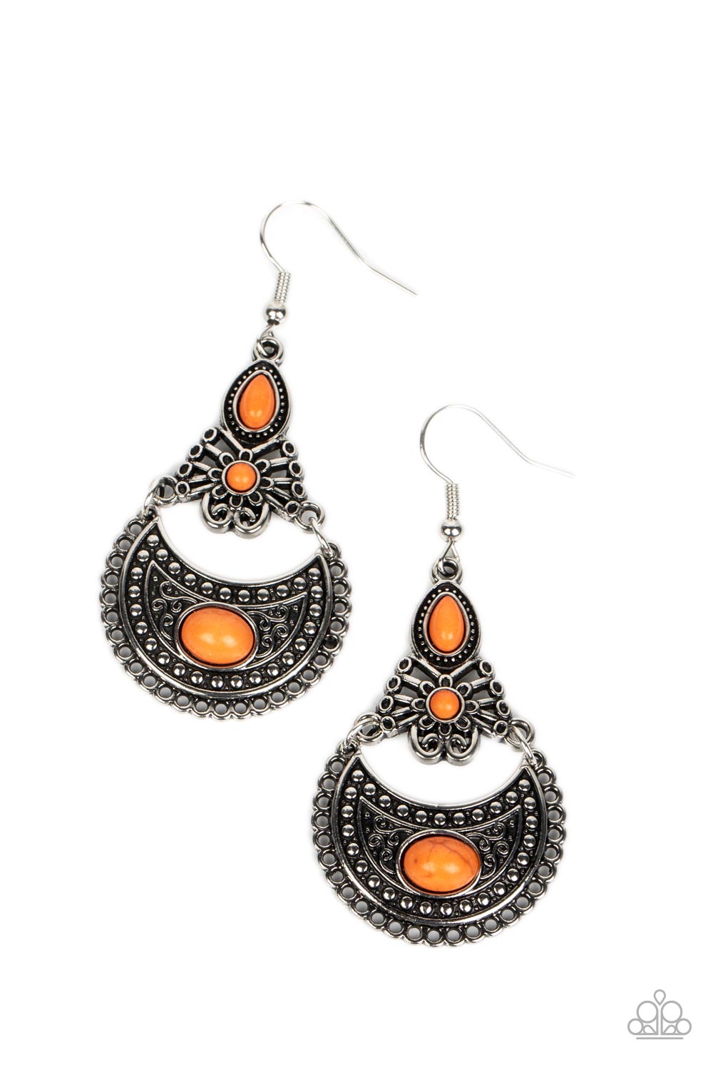 Sahara Samba - Orange Earrings- Paparazzi Accessories - Alies Bling Bar