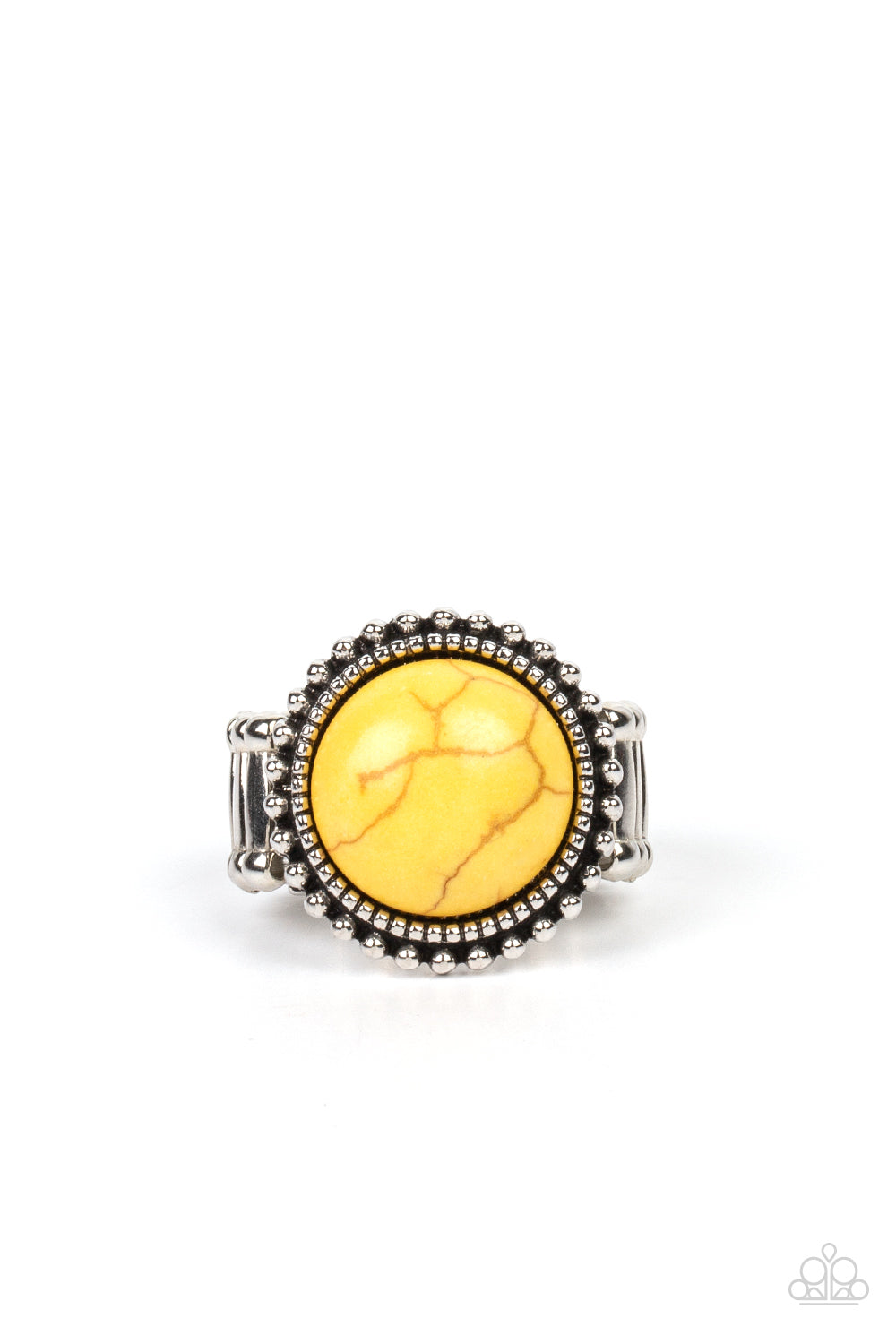 Mesa Mecca - Yellow Ring - Paparazzi Accessories - Alies Bling Bar