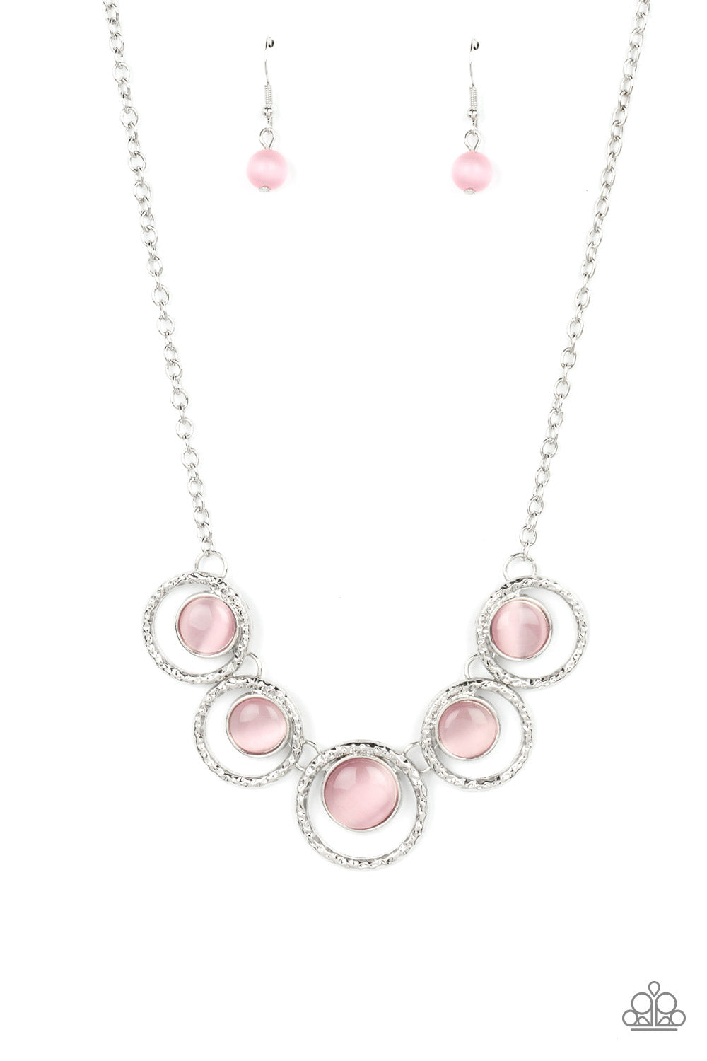 Elliptical Enchantment - Pink Necklace - Paparazzi Accessories - Alies Bling Bar