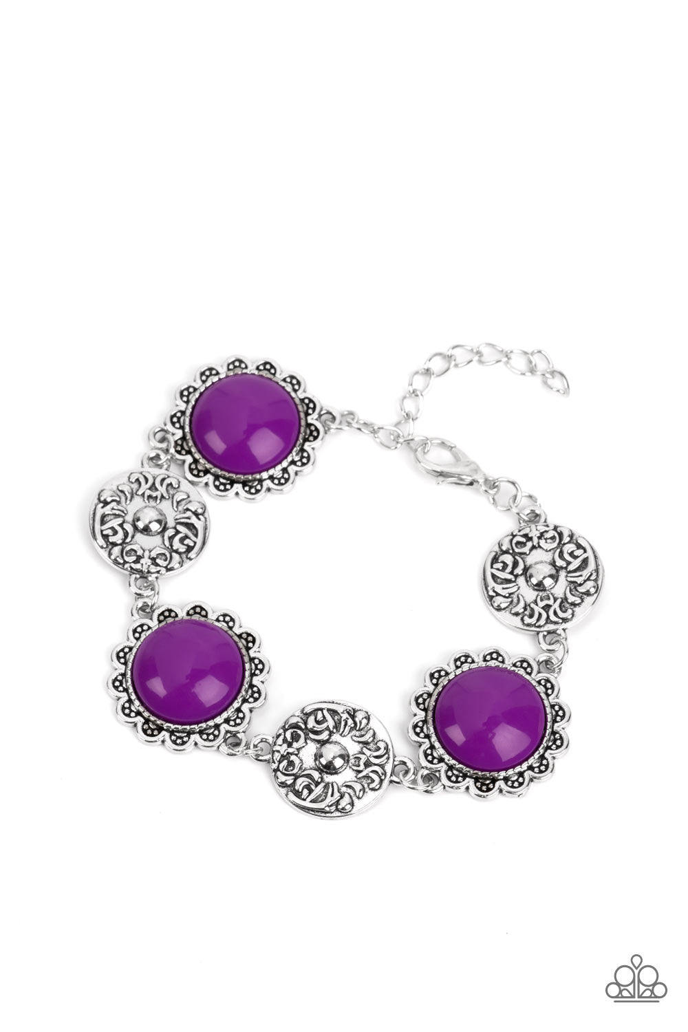 Positively Poppy - Purple Bracelet - Paparazzi Accessories - Alies Bling Bar