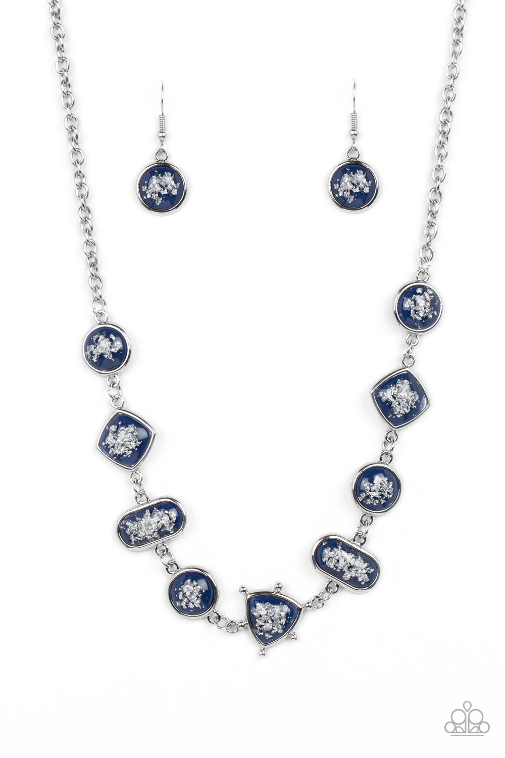 Fleek and Flecked - Blue Necklace -Paparazzi Accessories - Alies Bling Bar